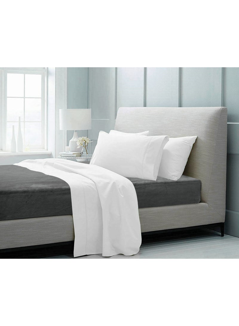 Morano Viva Luxury Velvet Fitted Sheet – King (180x200x25cm) – Ultra-Soft 100% Microfiber Bedding with All-Around Elastic & Easy-Fit Side Labels – Breathable & Wrinkle-Resistant (Anthracite) - Image 2